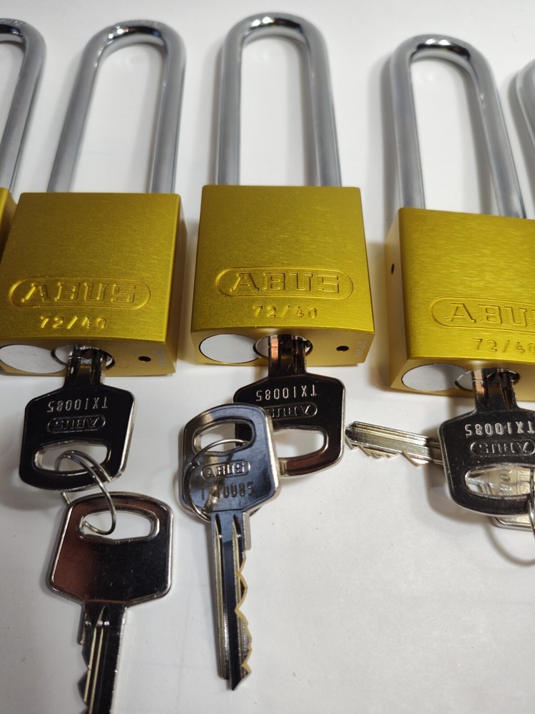 Abus 19371 Keyed Padlock, Open, Rectangular Aluminum Body, Chrome Plated