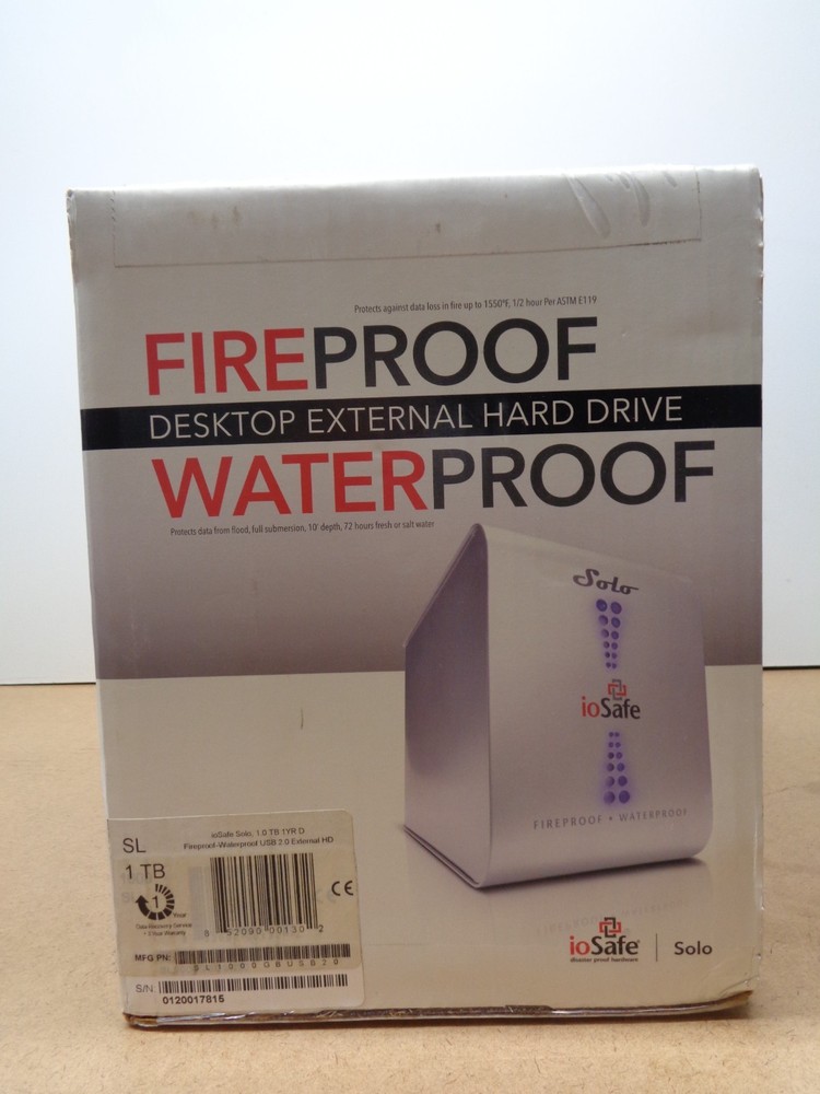 ioSafe Solo 1TB Fireproof / Waterproof External Hard Drive ***New Unopened Boxes