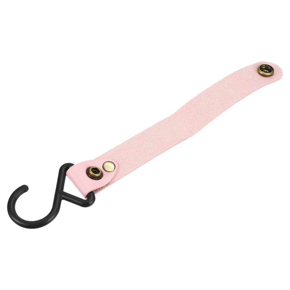 PU Leather S Shelf Hooks Camping Hook Hanger Plastic Accessories Pink