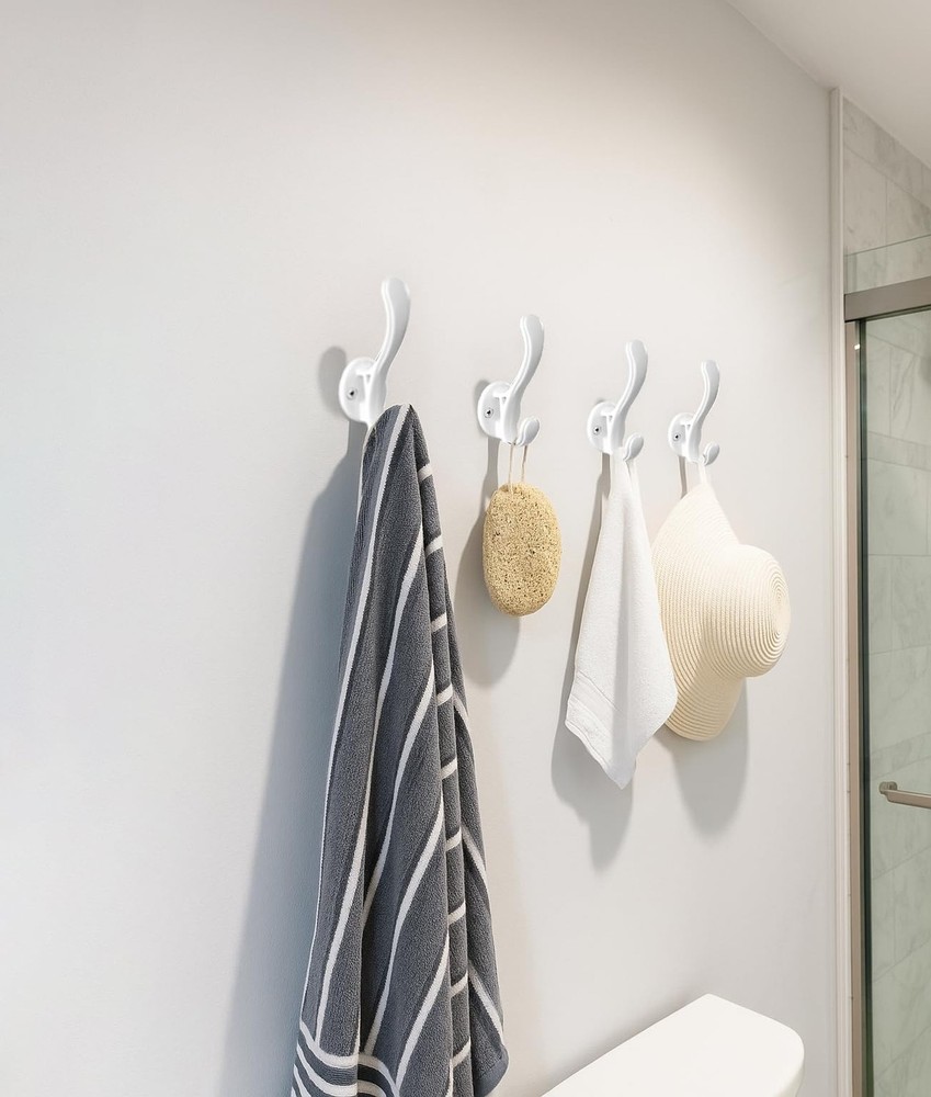 Coat Hooks Wall Mount, Hooks for Hanging Heavy Duty, Double Hook Wall Mounted...