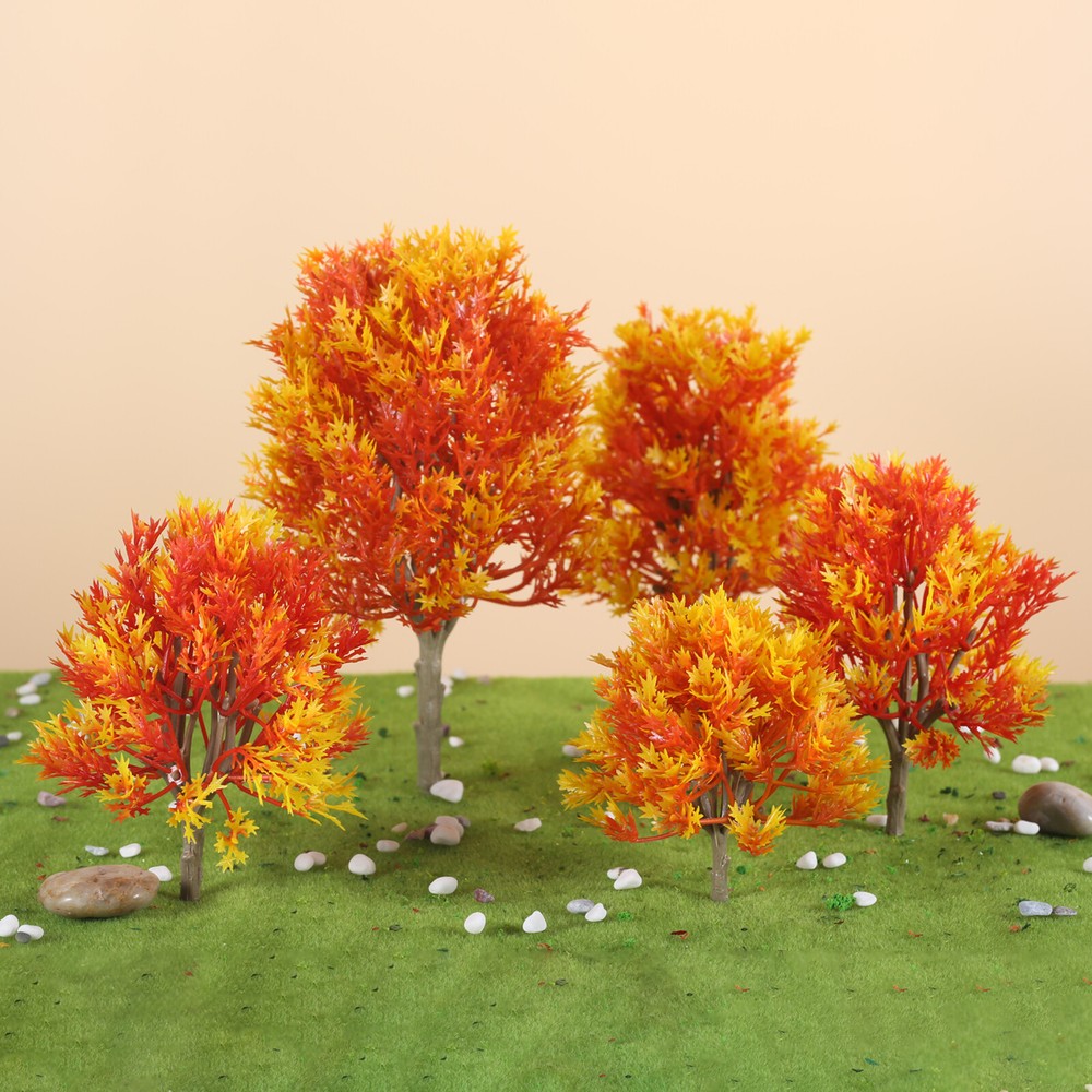 6pcs Model Maple Trees Train Railway Architecture Diorama DIY Scenery Landscape