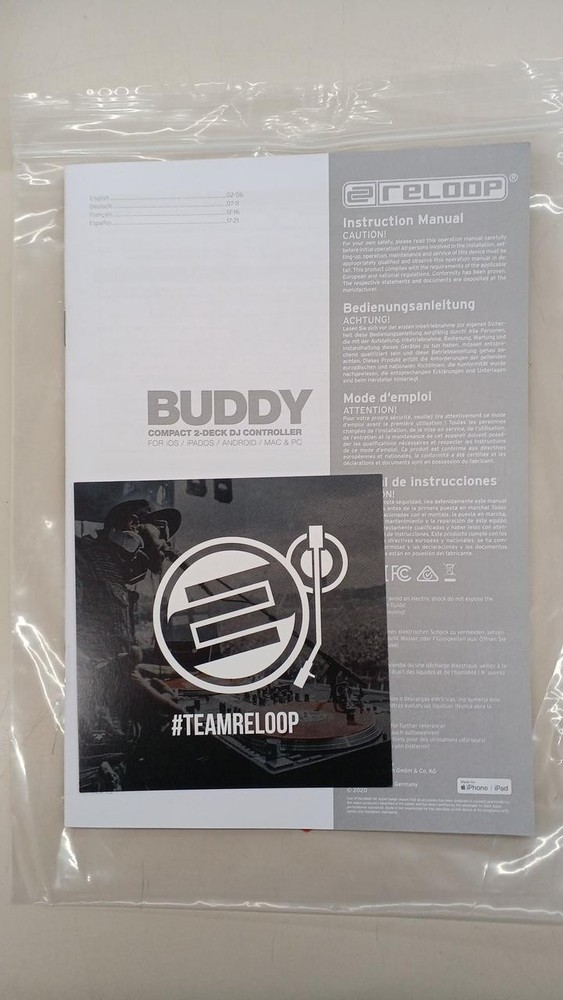 RELOOP BUDDY 2-Channel DJ Controller iOS Android PC Neural Mix Pads Jog Wheels