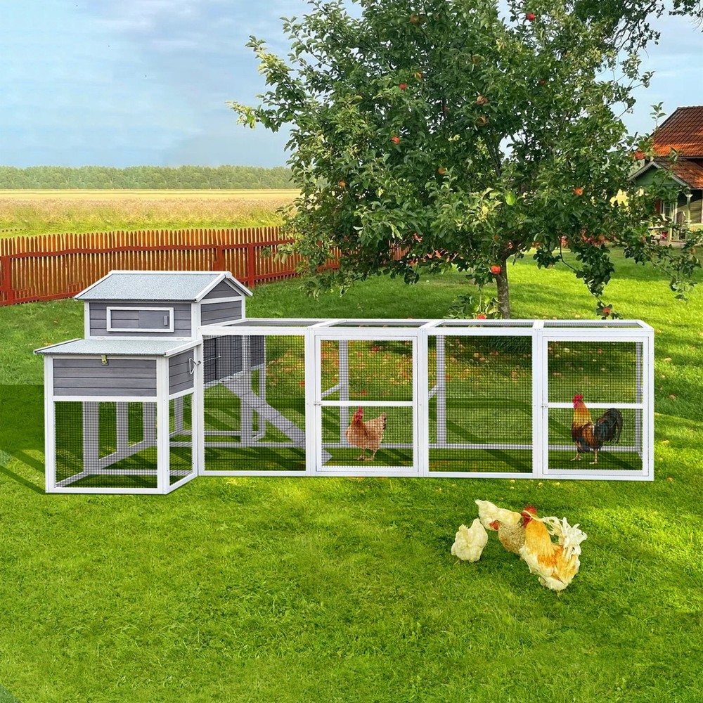 150" Extra Large Wooden Chicken Coops with Locking Nesting Boxes