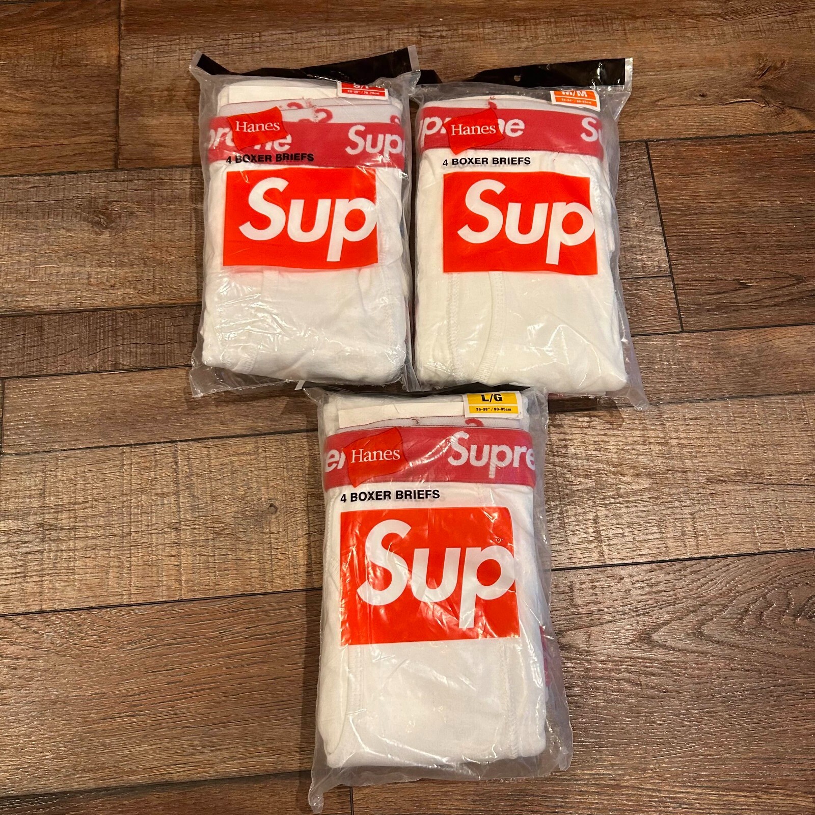 Supreme x Hanes Boxer Briefs (4 pack) - White - S, M, L, XL