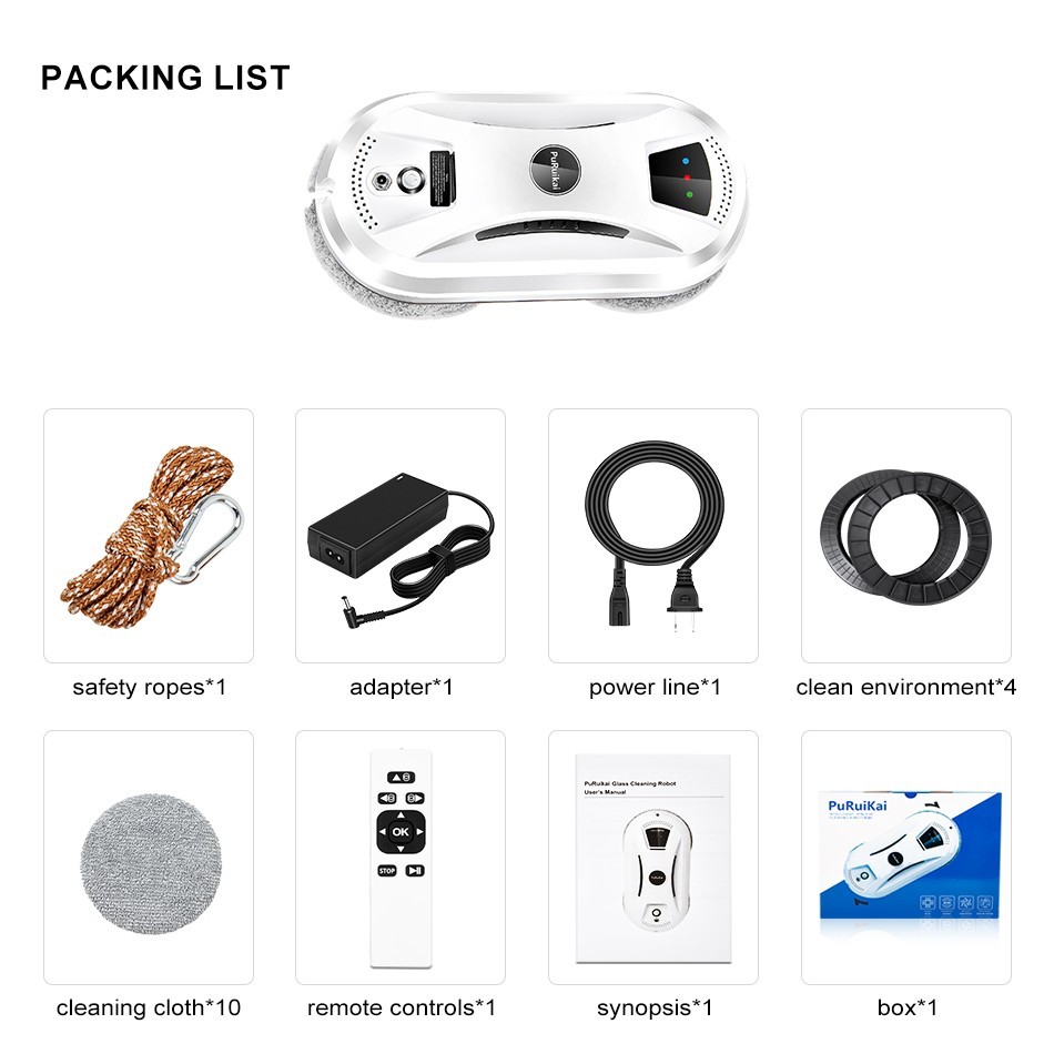 Smart Window Cleaning Robot, Remote Control Glass Cleaner, One-Button Operation