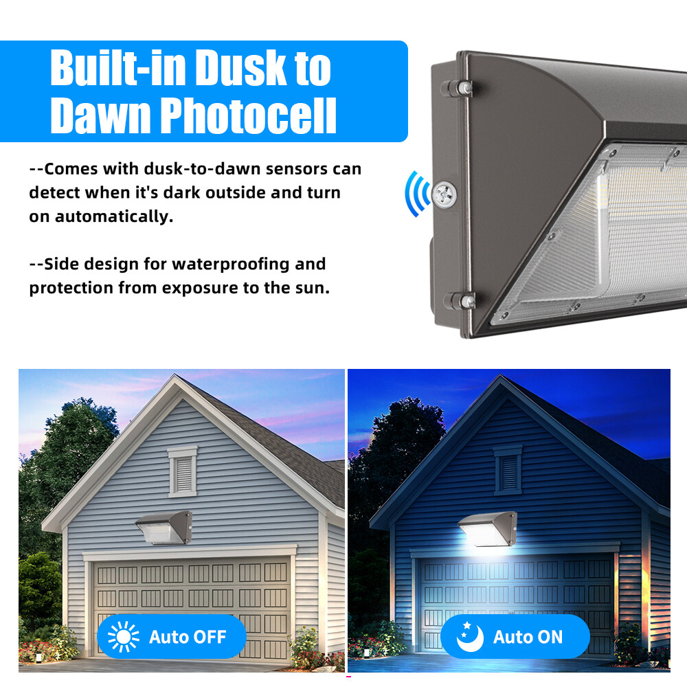 2Pack 150W Led Wall Pack Light Dusk to Dawn Commercial Outdoor Security Lighting