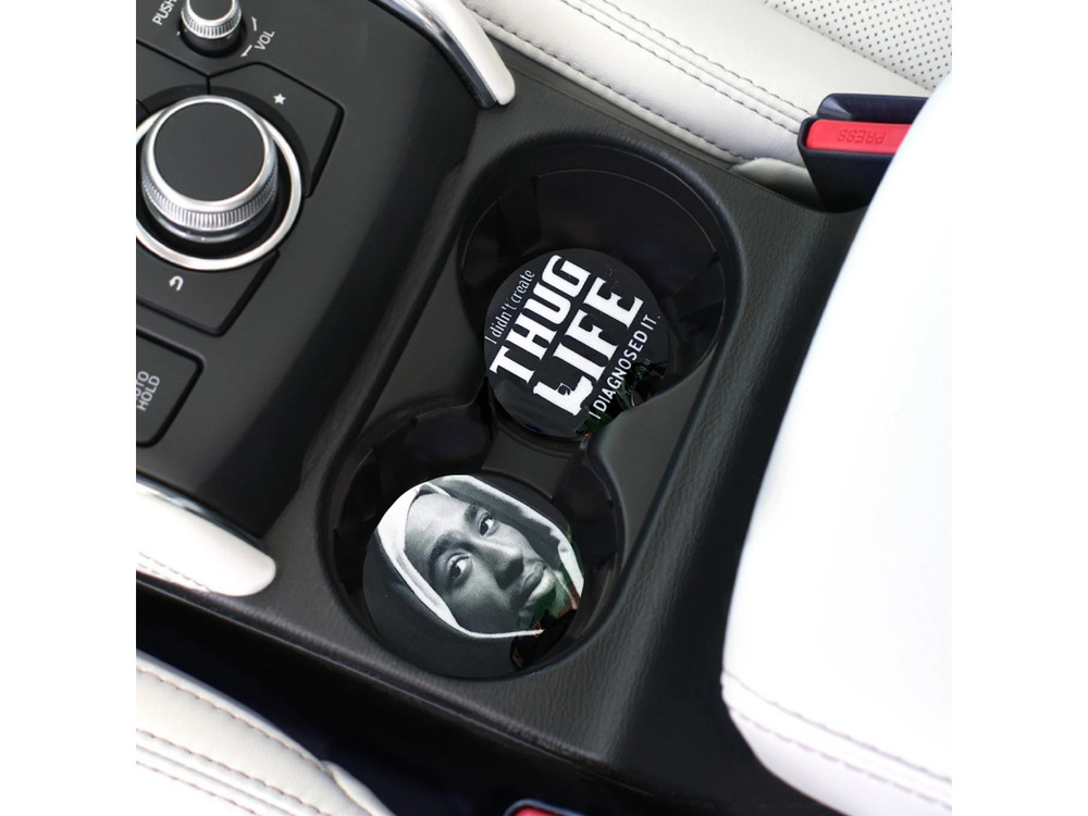 2pac thug life car coasters