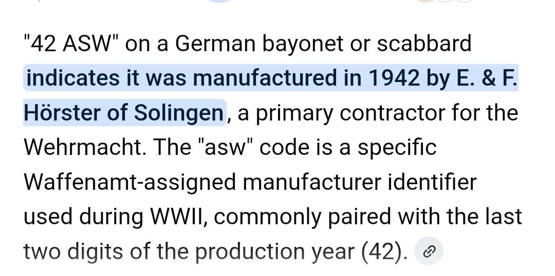 German K98 bayonet, WKC 1938 - Non matching 1942 scabbard By Hörster