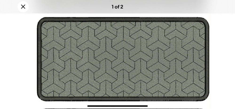 4x9 embroidery patch gray black Velcr@ On Back