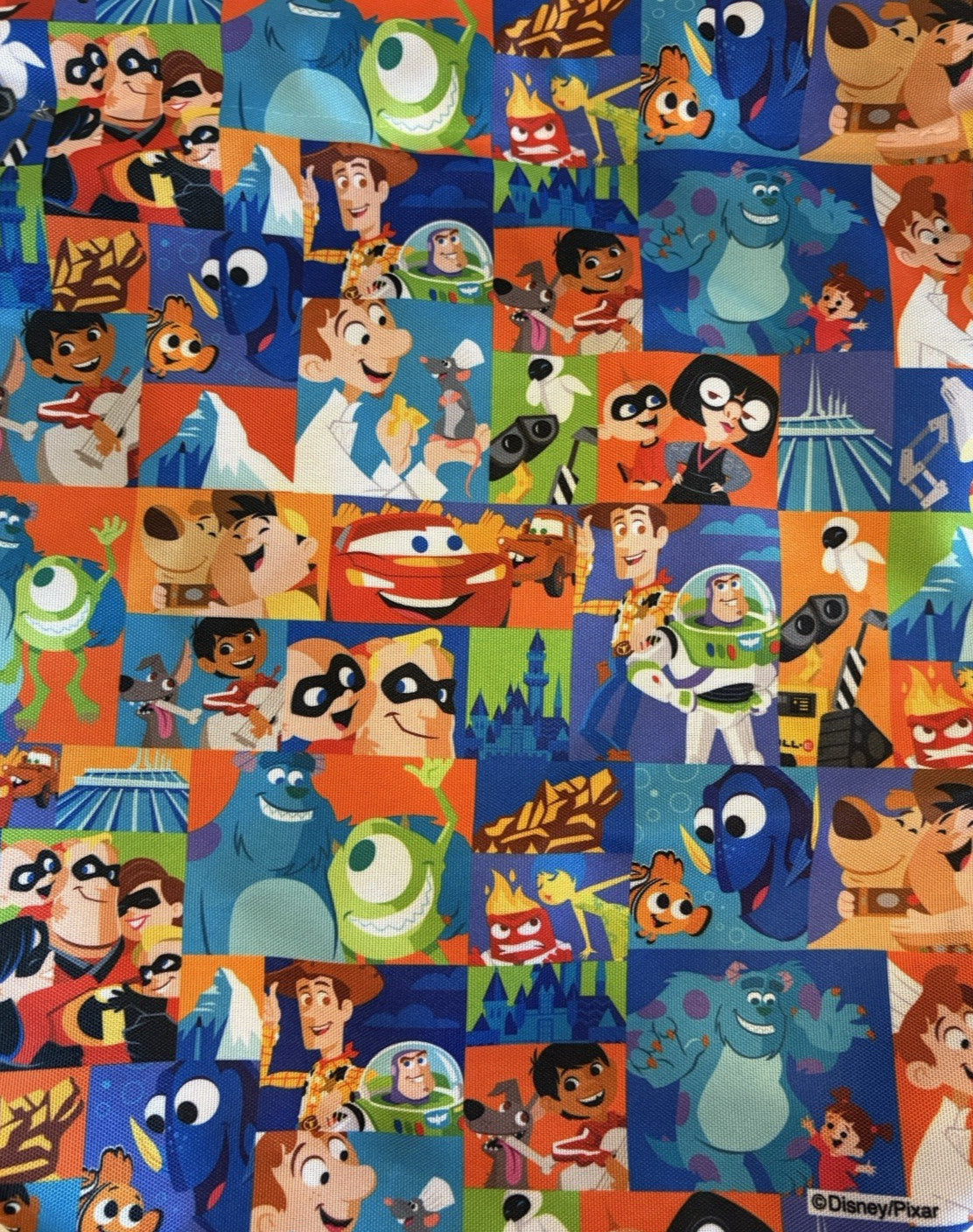 New Disney Pixar Characters Drawstring Cinch Backpack Tote Bag