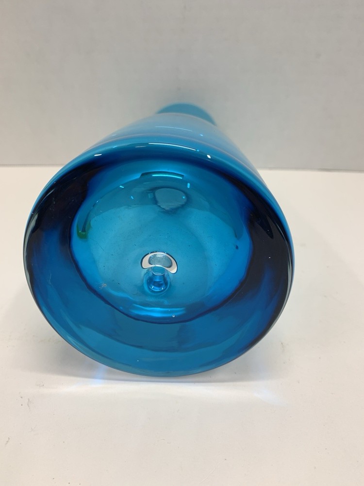 Blue Glass Carafe Or Possibly A Vase