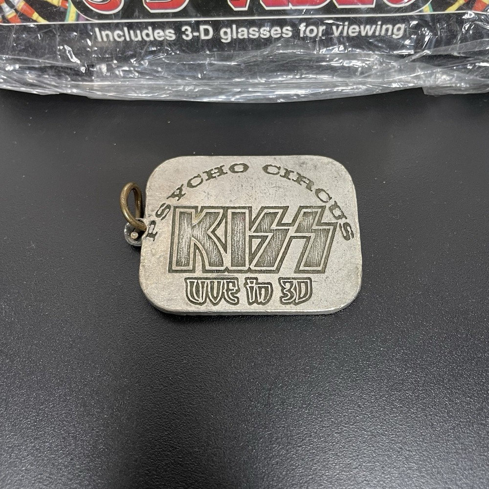KISS Psycho Circus Tour Vintage Pewter Keychain + 3D Video VHS Tape Merch 1998
