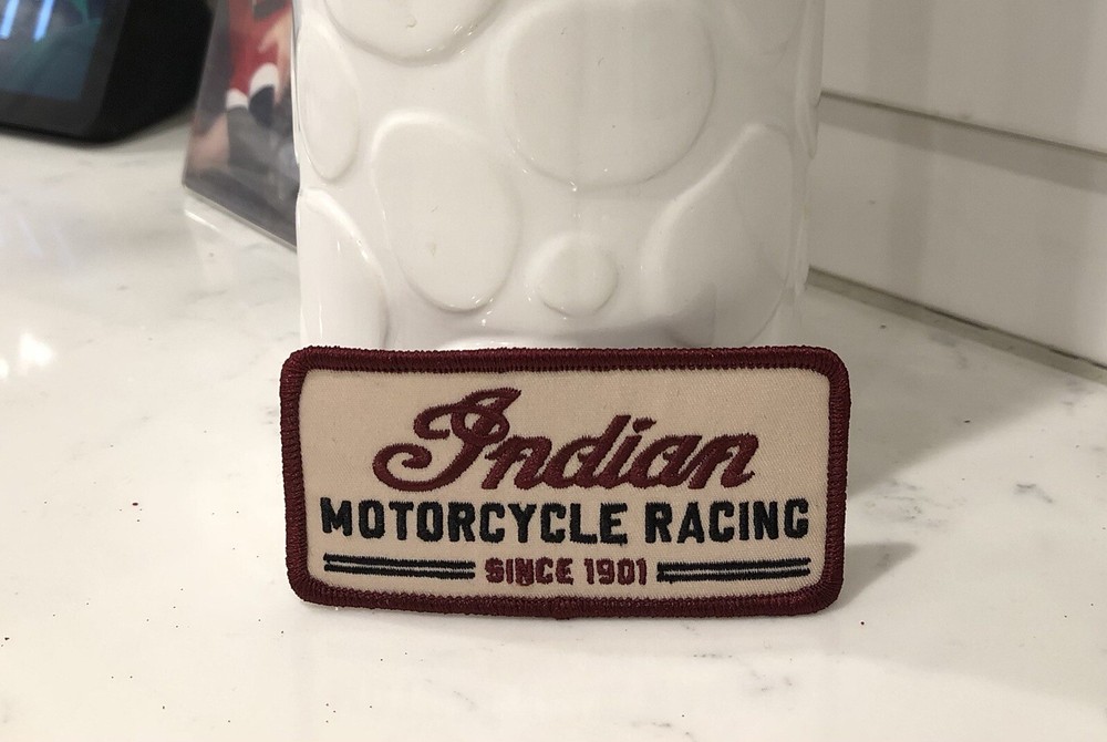 Retro Indian Motorcycle Racing Rectangular Patch