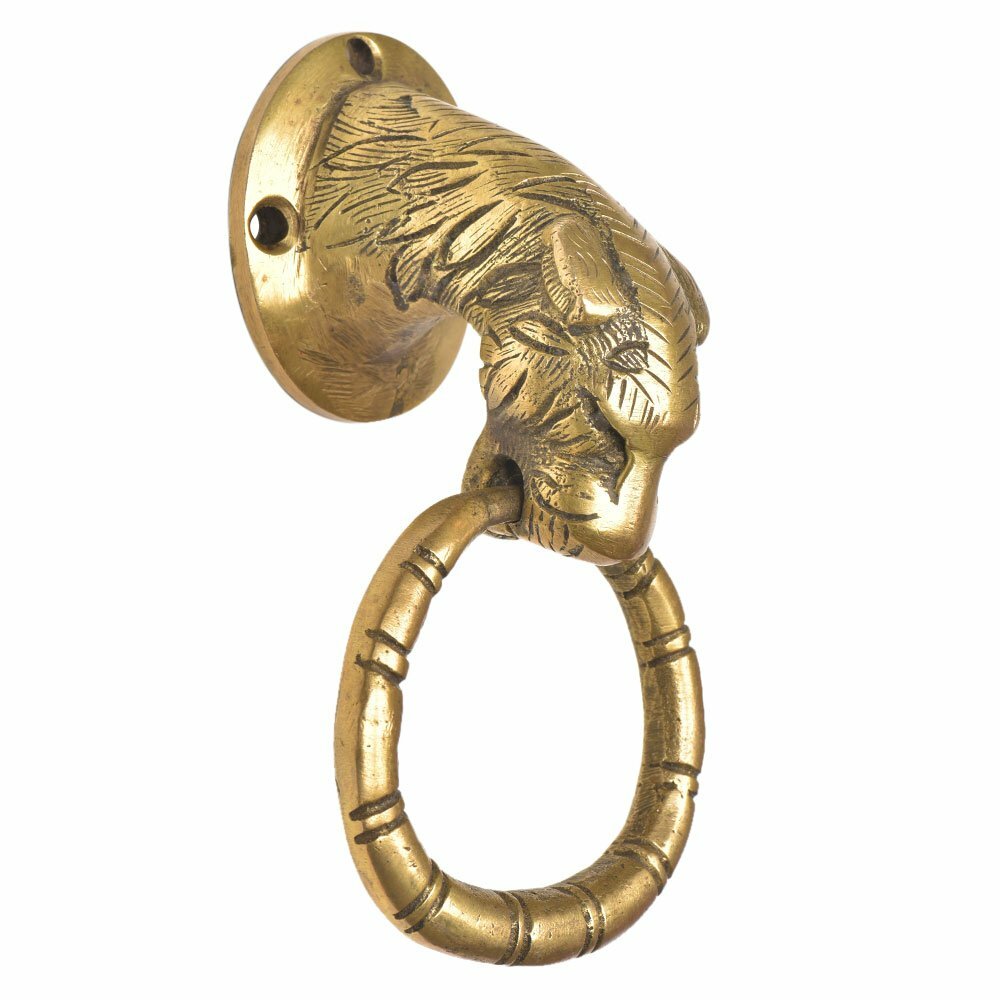 Handmade Brass Tiger Head Design Door Knocker