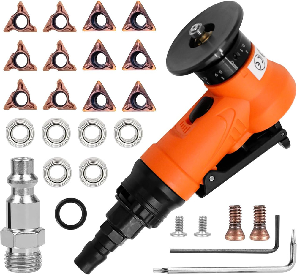 2 in 1 Mini Pneumatic Chamfering Machine, 45° Arc Corner Beveling Trimming Debur