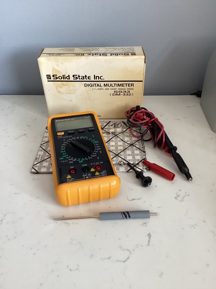 ORIGINAL BOX AUTHENTIC SOLID STATE INC. DIGITAL MULTIMETER SS33 (DM-332) NO RES