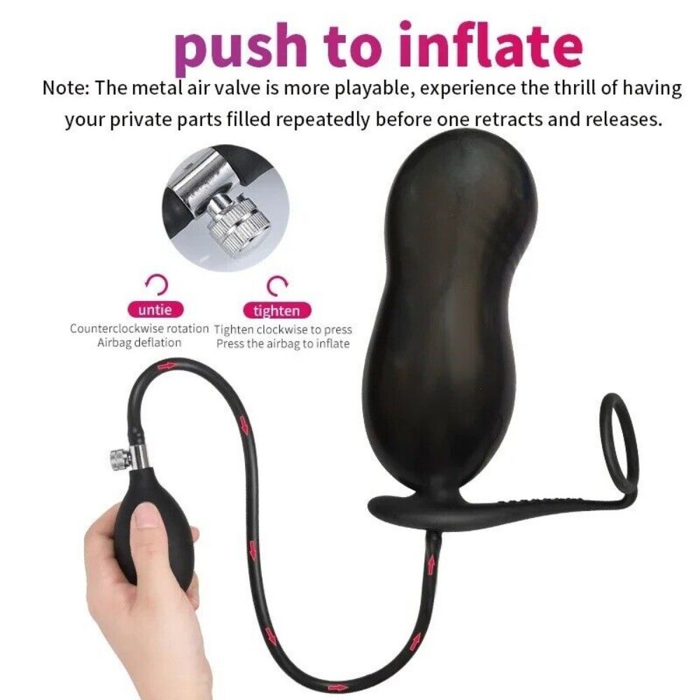 Silicone Spreader Dilator Expander Plug Inflatable Extreme Chastity for Couple