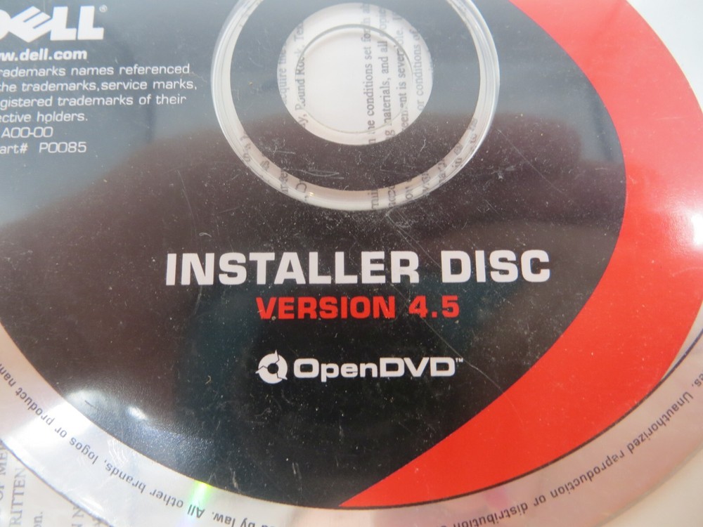 Sonic MyDVD Plus Installer Disc Version 4.5 Dell Part #P0085 2003 computer disc
