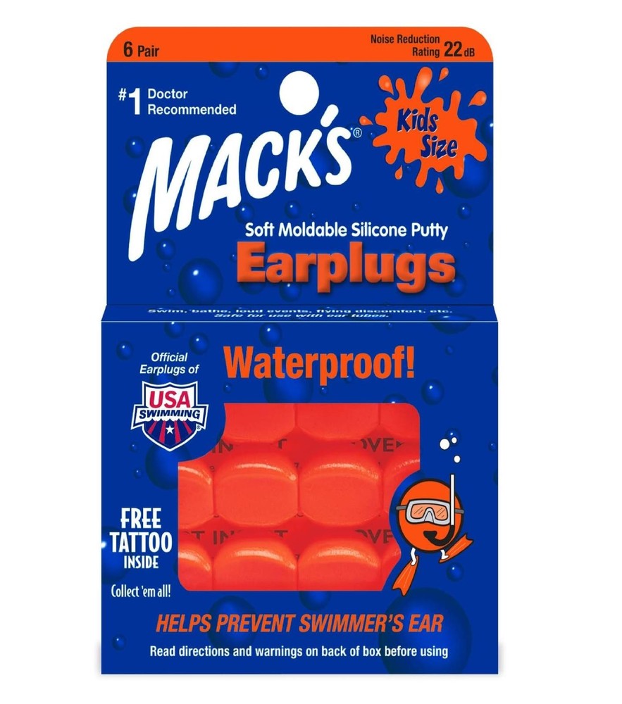 Comfortable Soft Moldable Silicone Putty Ear Plugs - Size 6 Pair