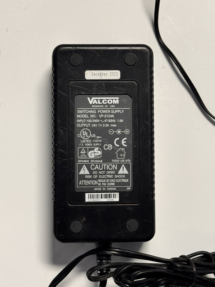 VALCOM VP-2124A Power Supply Adapter 24V 2A