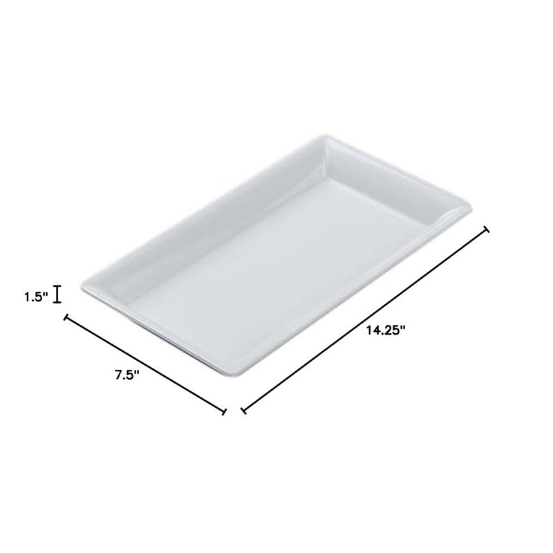 Durable Melamine Rectangular Platter Serving Display Easy Clean Dishwasher Safe