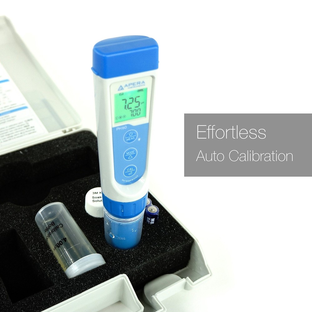 AI311 Series PH60 Waterproof pH Pocket Tester Kit, Replaceable Probe, ±0.01 pH A