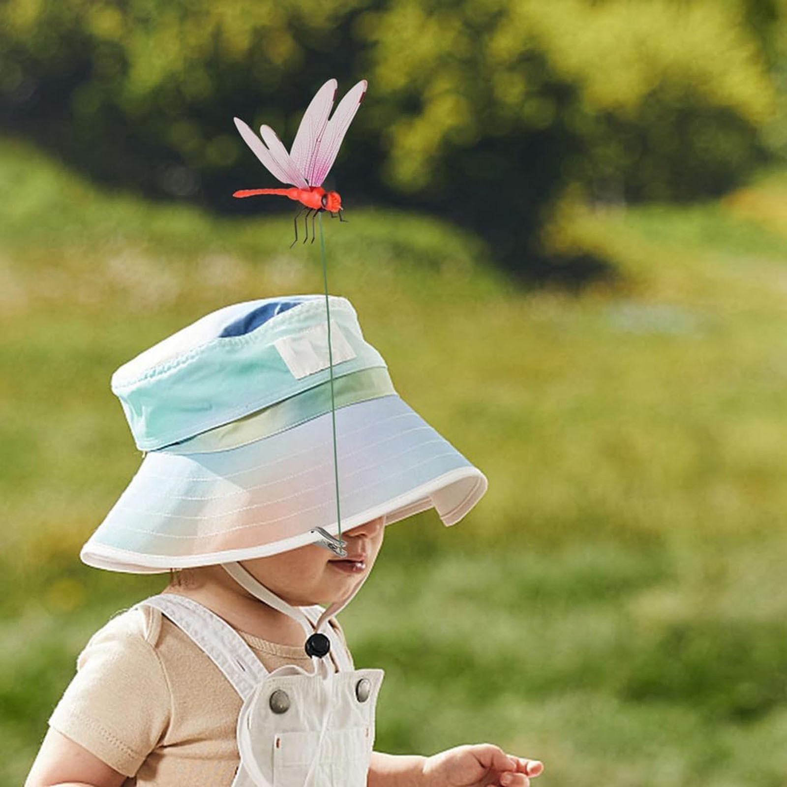 4* Fake Dragonfly Clips Clip on Dragonfly for Outdoors 3D Dragonfly Garden Decor