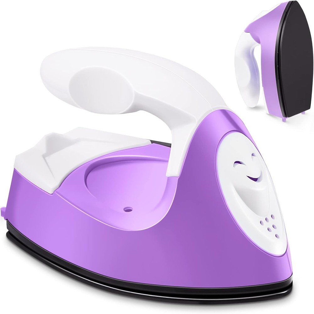 Portable Purple Mini Craft Iron with Charging Base - Ideal for Small Projects