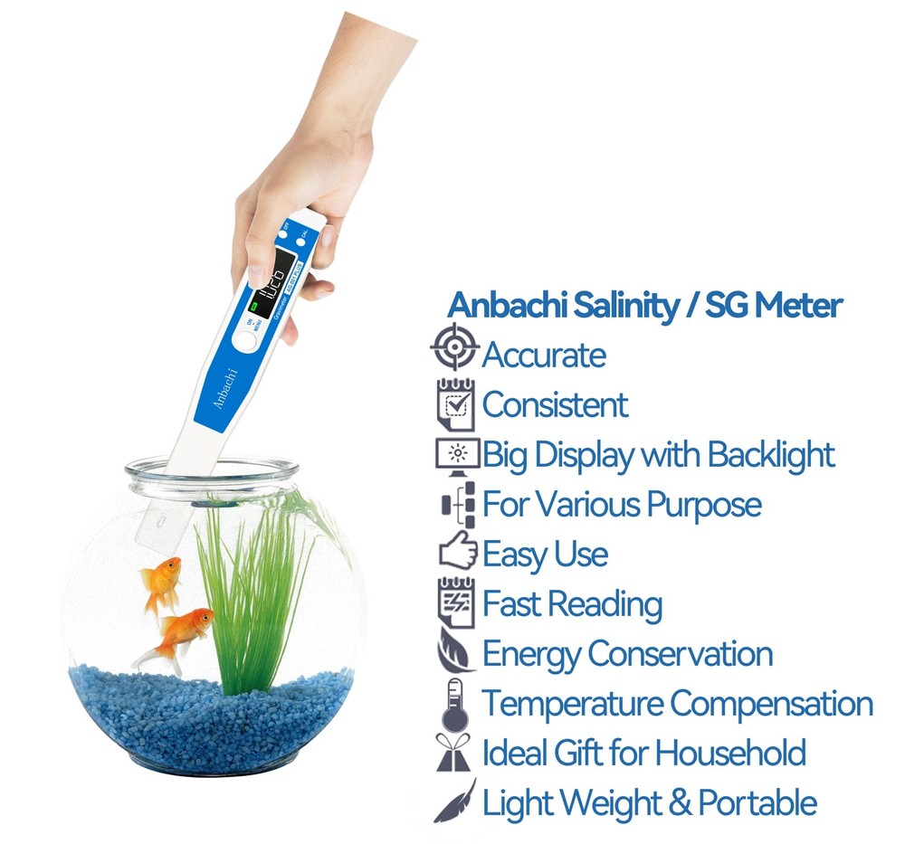 Saltwater Meter Salinity Meter Digital Water Tester Hydrometer Ideal for Hydr...