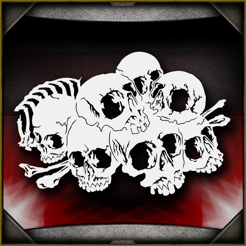 Skull Background 22 -  Airbrush Stencil Template Airsick
