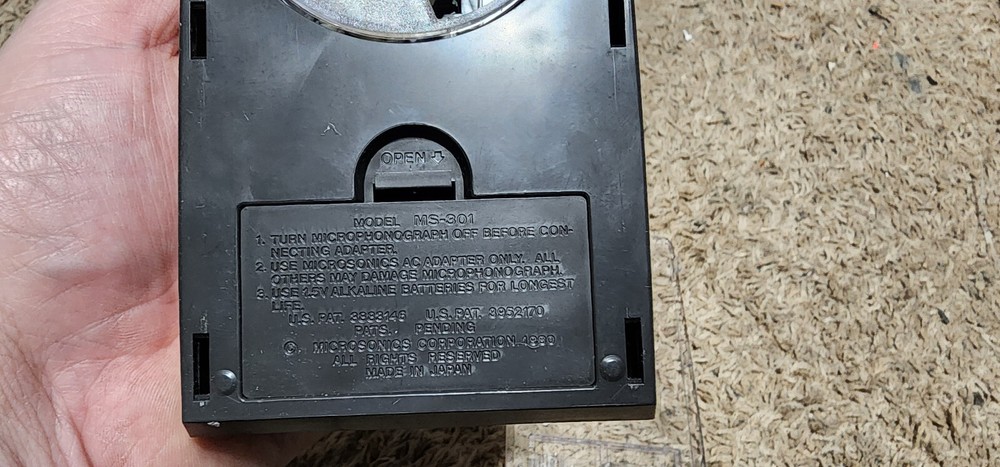 Microsonics MS-301 Microphonograph Vintage - Untested