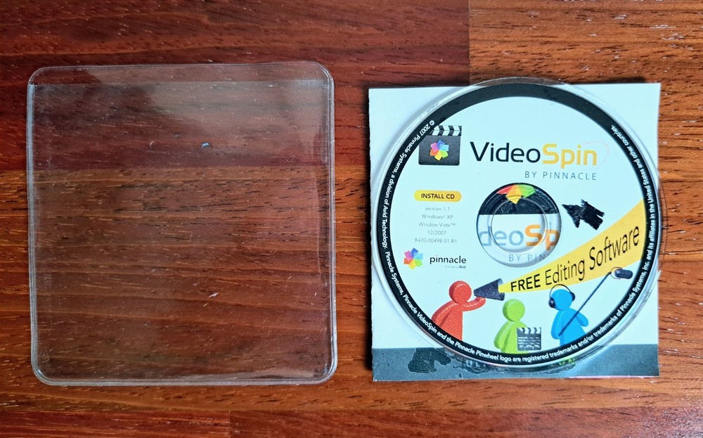 VideoSpin by Pinnacle, Video Editing Software, Version 1.1, 2007, 8 cm Mini CD