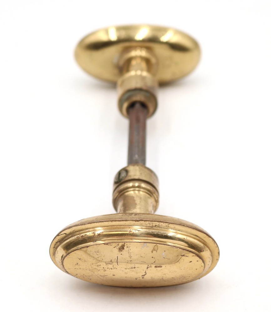 Pair of Reclaimed Cast Brass Oval Entry Door Knobs