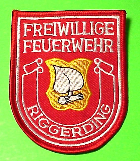 RIGGERDING  GERMANY  FEUERWEHR  3 3/4"  FIRE DEPT. PATCH  FREE SHIPPING!!