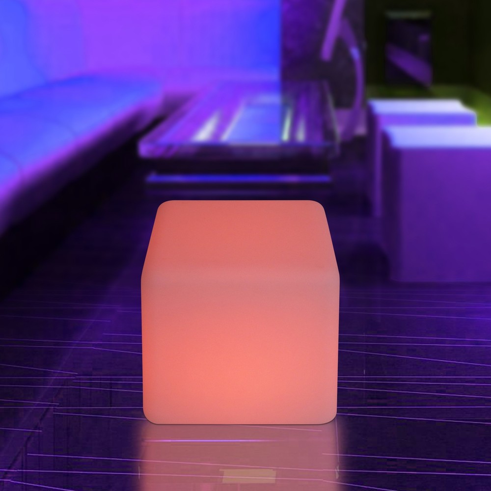 Rechargeable Square Stool Light, 16 Light Colors LED Square Stool