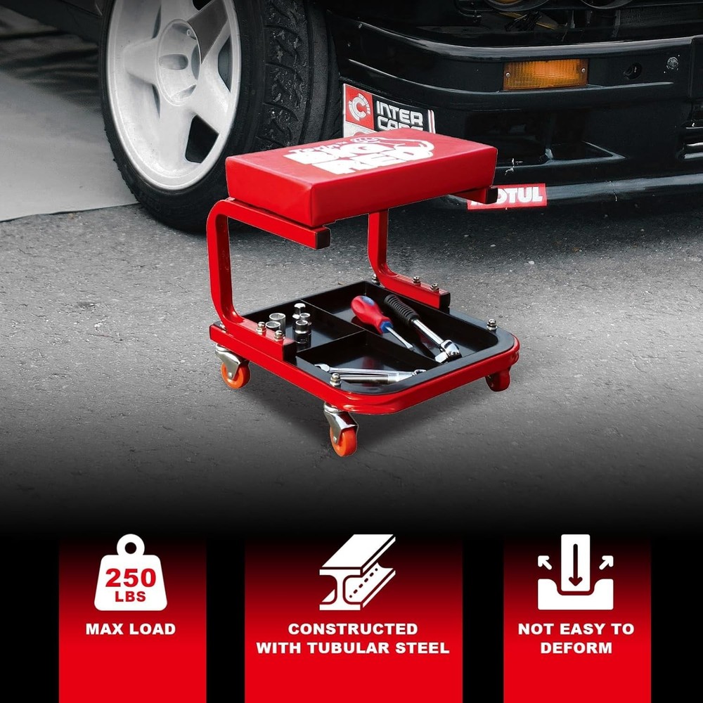 Torin TR6300 Rolling Creeper Seat with Tool Tray