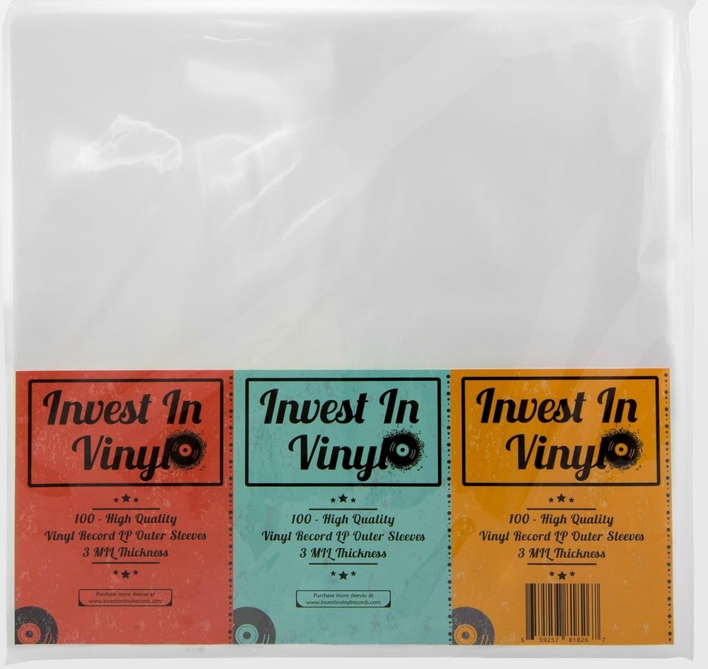 3 Mil Clear Vinyl Record Sleeves - 100 Pack