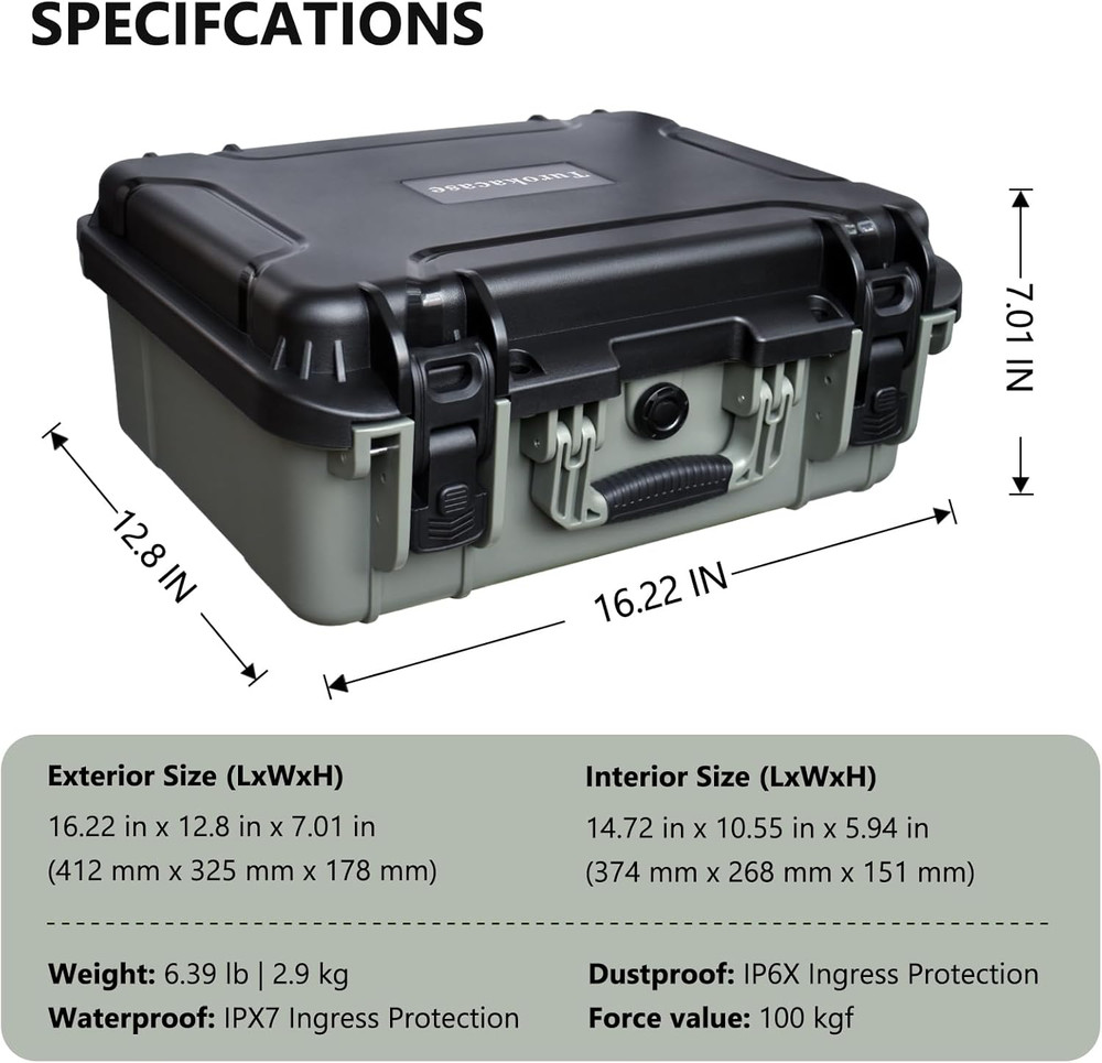 TSA Approved Pistol Gun Case for Multiple Handguns – Hard Shell Waterproof & Dus