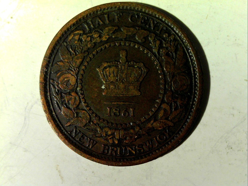 1861 Newbrunswick Half Cent from Canada.