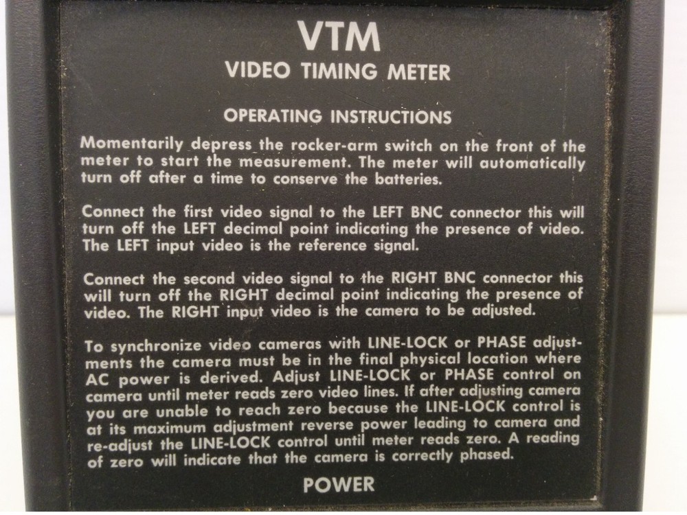 FM SYSTEM VTM VIDEO TIMING METER (PARTS ONLY)