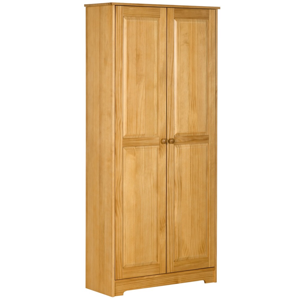 67" Pinewood Kitchen Pantry Storage Cabinet