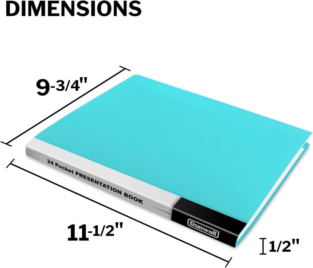 Customizable Aqua Document Binder with 24-Pockets for Professional Presentations