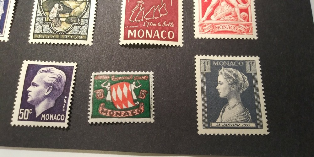 Monaco Postage - 19 Mint stamps - very nice condition - some previously hinged 