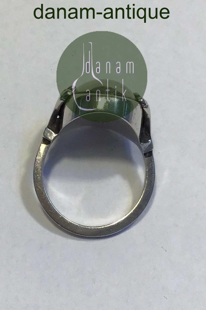 Georg Jensen Sterling Silver Ring No 51 Silver Stone
