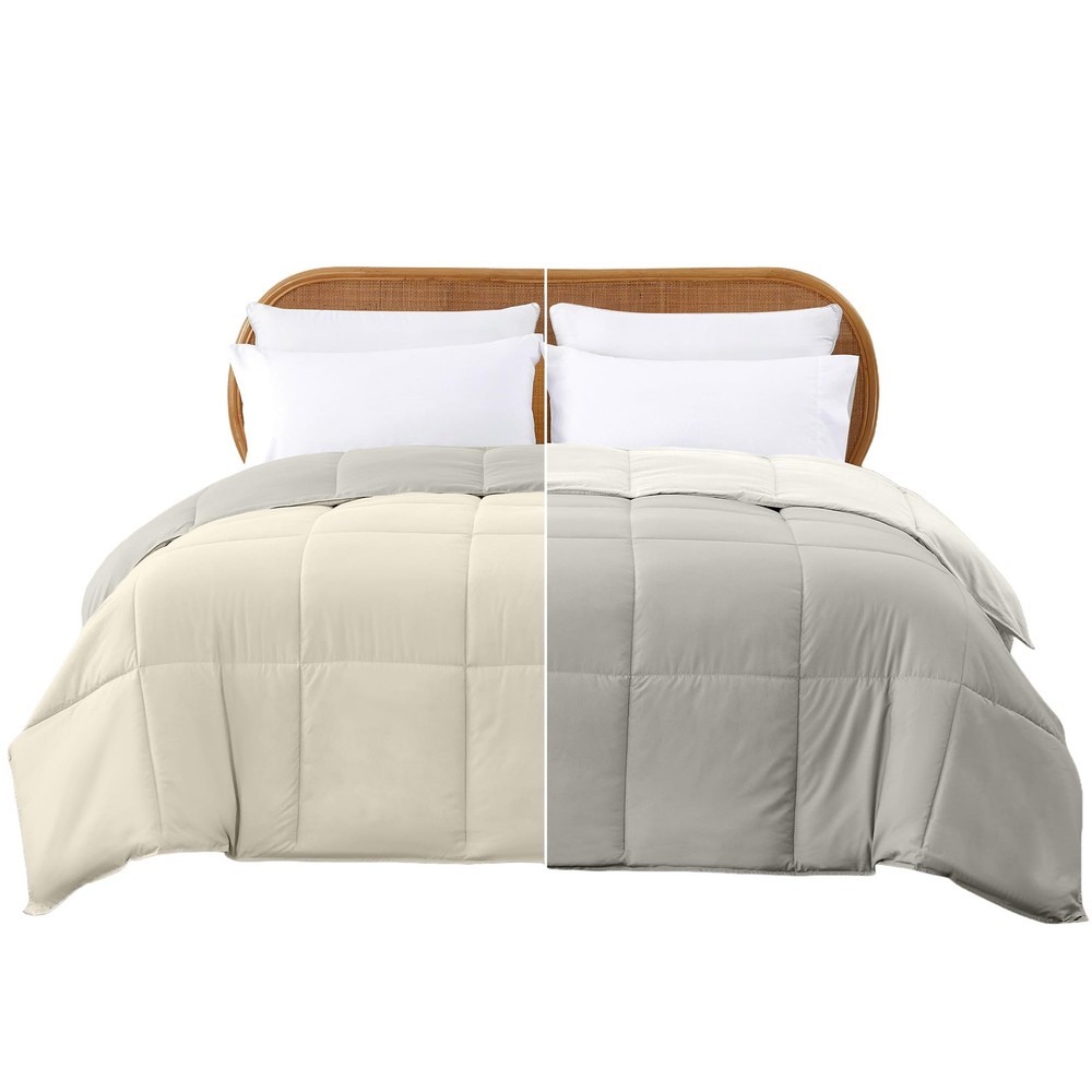 Modern Threads Down Alternative Reversible Comforter Ivory/Taupe King