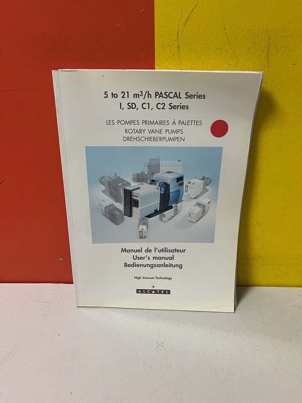 ALCATEL 993 PASCAL Series Rotary Vane Pumps User's Manual