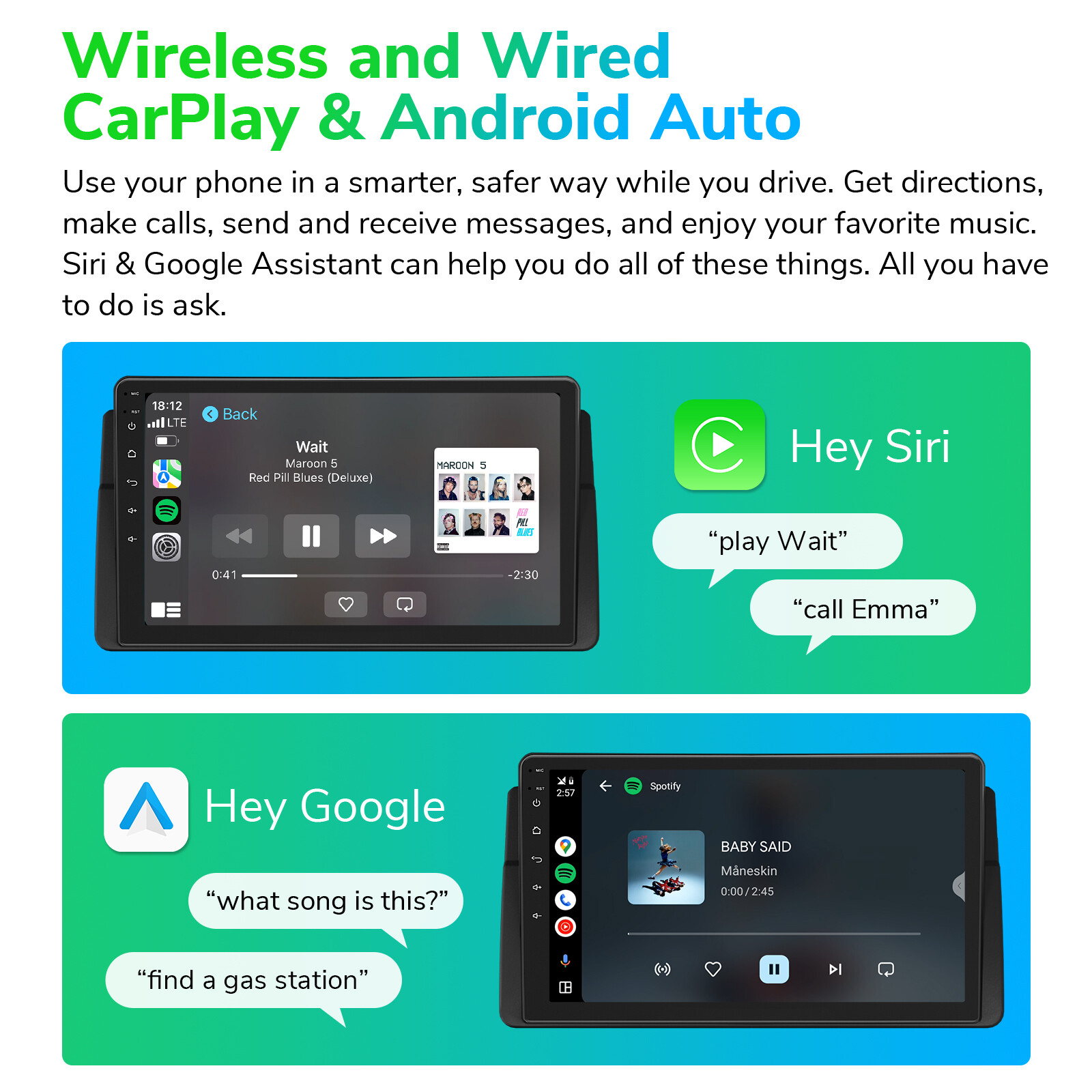 For BMW 3 Series E46 1999-2005 CarPlay Android 12 9" Car Stereo GPS Navi CarPlay