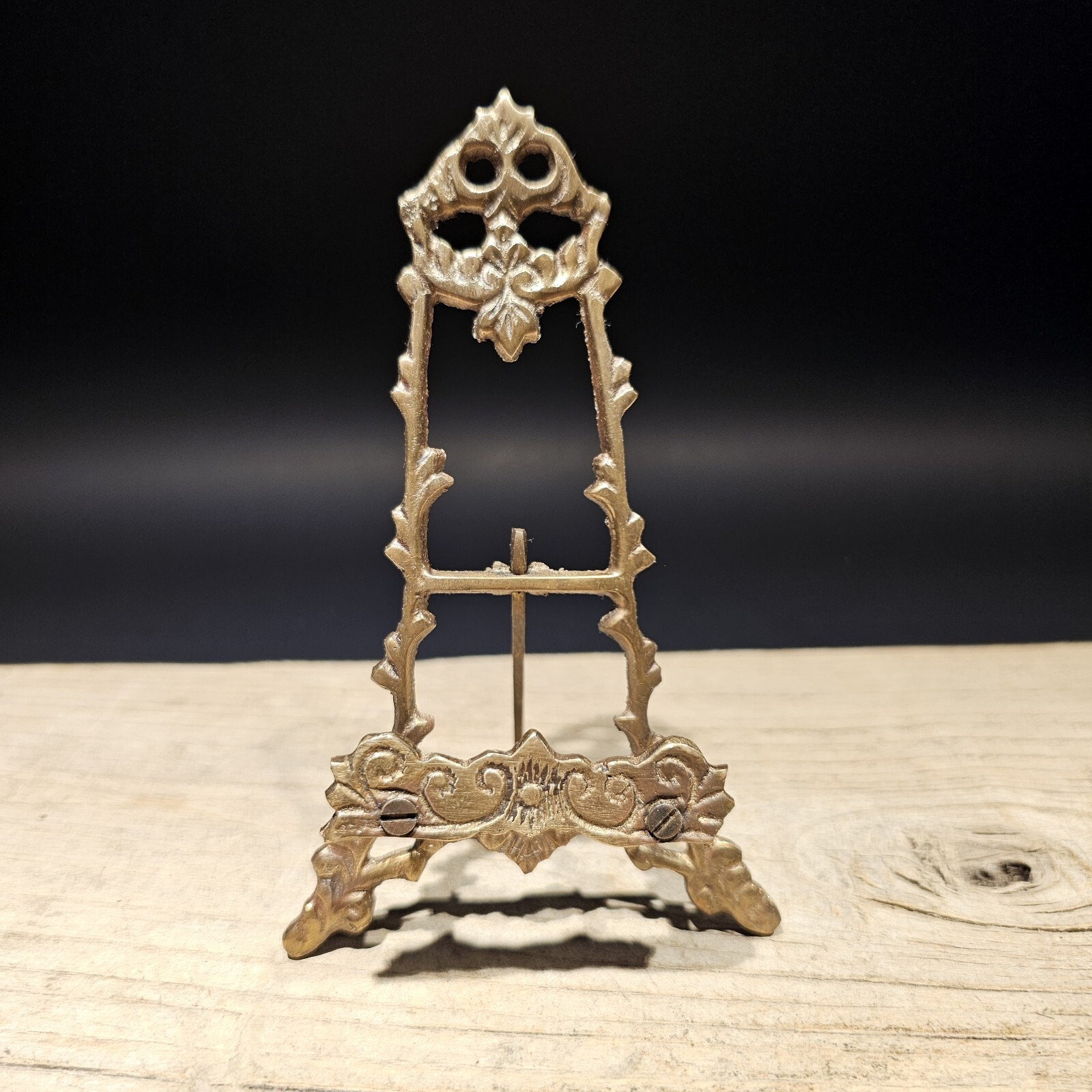 5" Vintage Antique Style Miniature Brass Desk Easel