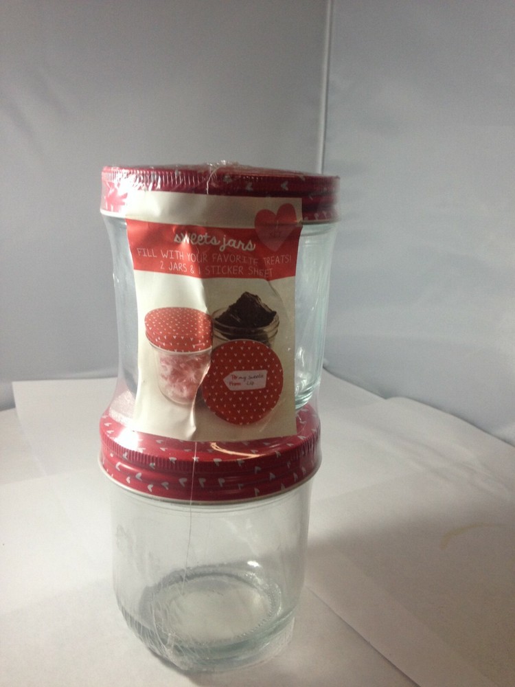 Sweets Jars 2 Jars and 1 Sticker Sheet New