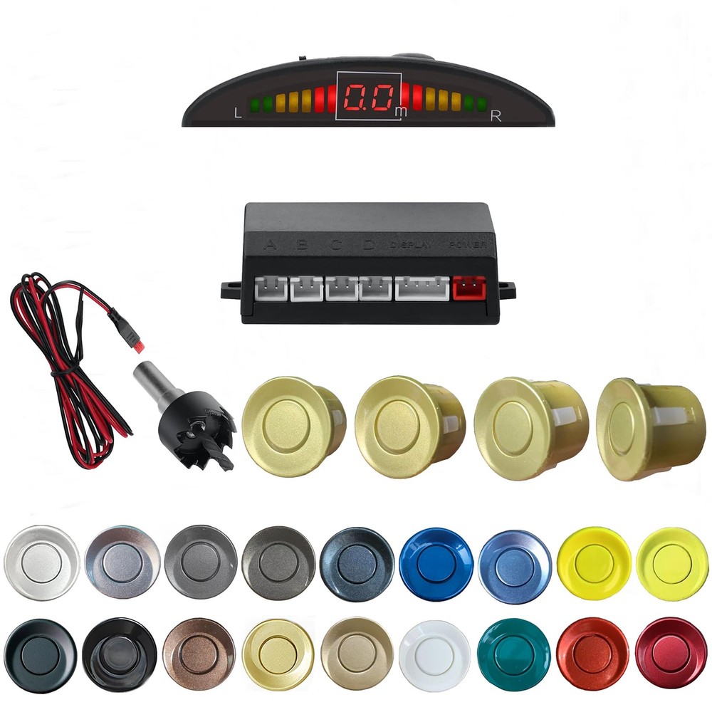 SANDETOUN Parking Sensor Kit Backup Sensor Kit Reverse Sensor for Car 18 Colo...